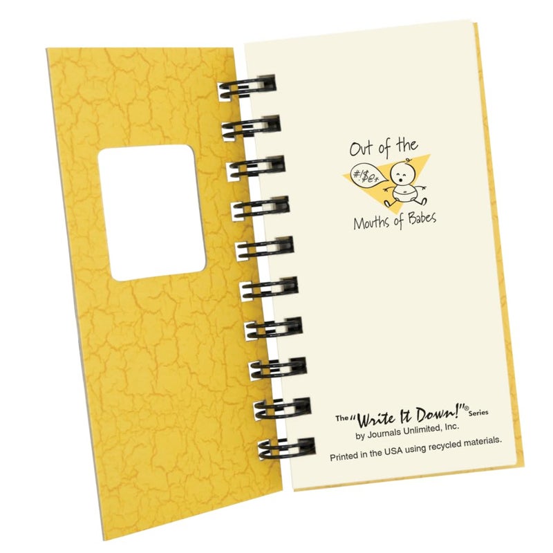 Write it Down series by Journals Unlimited, Guided Journal, Out of the Mouths of Babes Journal, Mini-Size 3â€x5.5â€, Yellow Hard Cover, Made in USA - Image 3